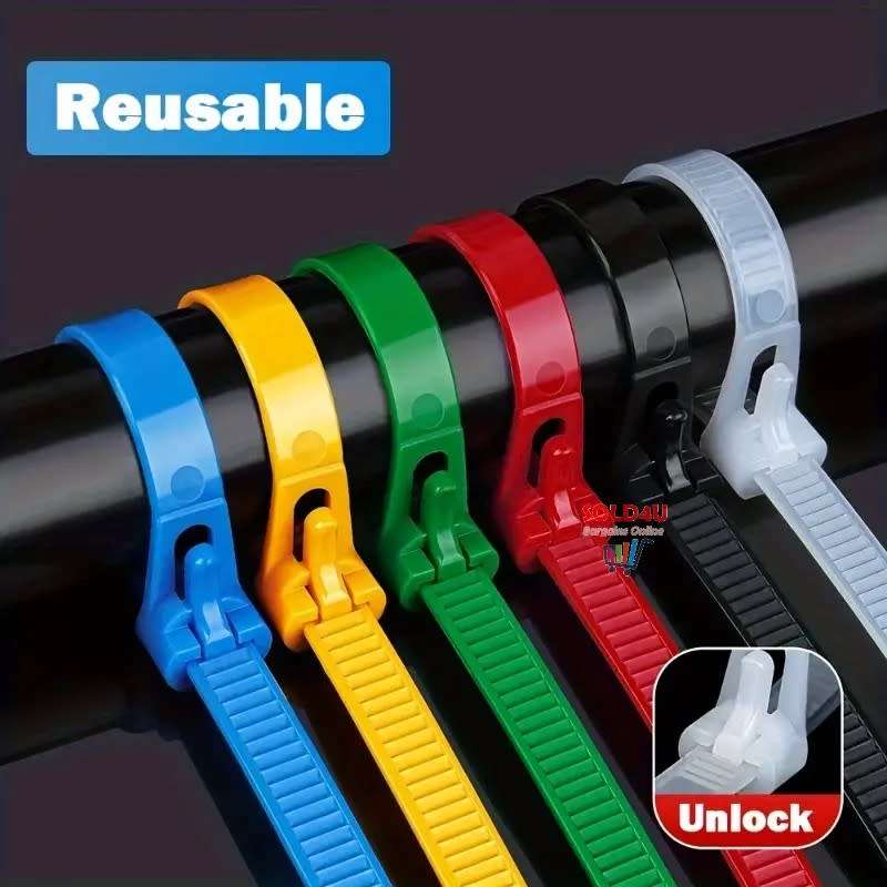 Other Health & Beauty [100 Pack] MultiColour Cable Ties Reusable